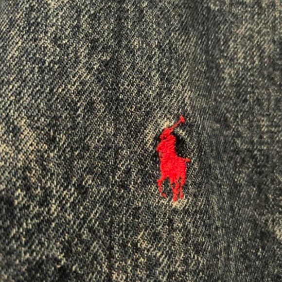 Vintage 80s Ralph Lauren Polo Denim Jacket Red Lining USA Mens Large L Bomber - Picture 10 of 16